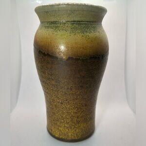 Vintage Lakeside Pottery handmade ceramic pottery brown & green vase art pottery